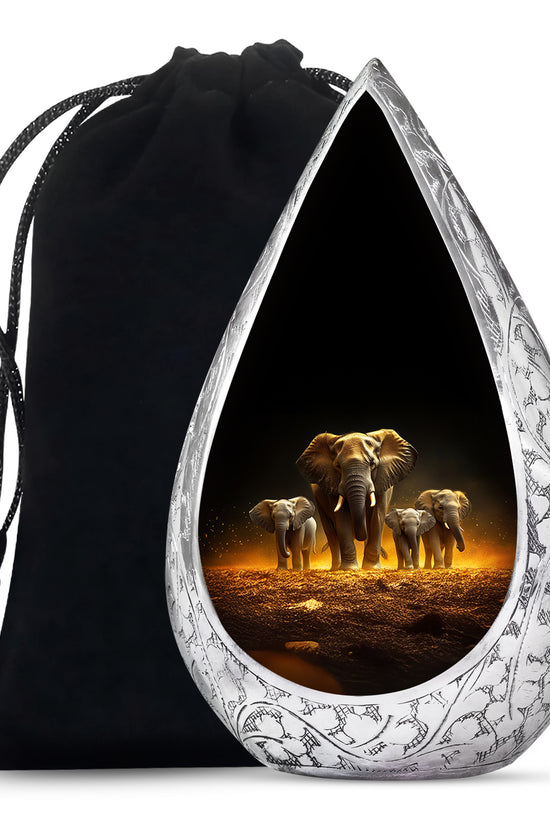 Strong Elephant Mother Memorial Urn - Loving Family Memorial Urn For Mother