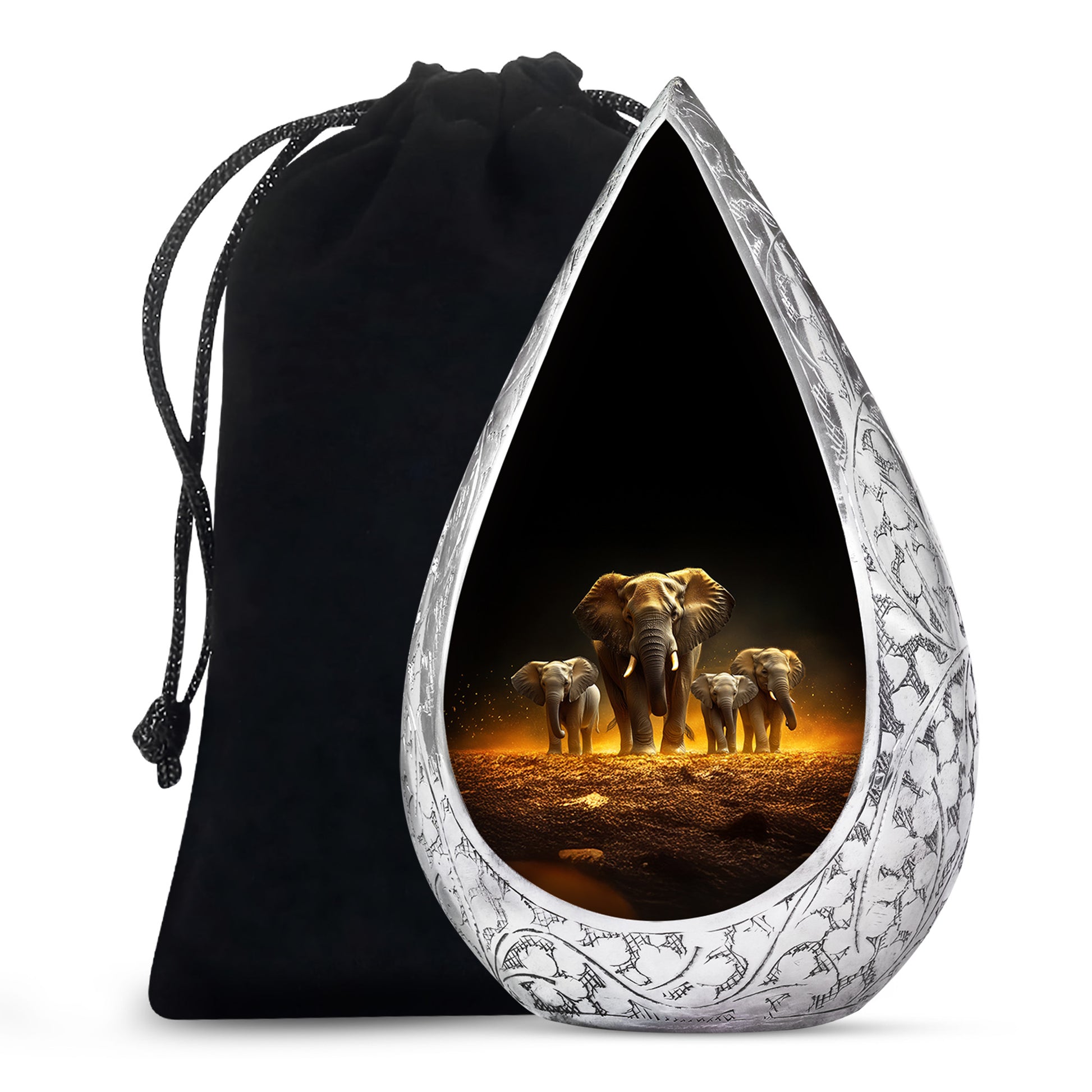 Strong Elephant Mother Memorial Urn - Loving Family Memorial Urn For Mother