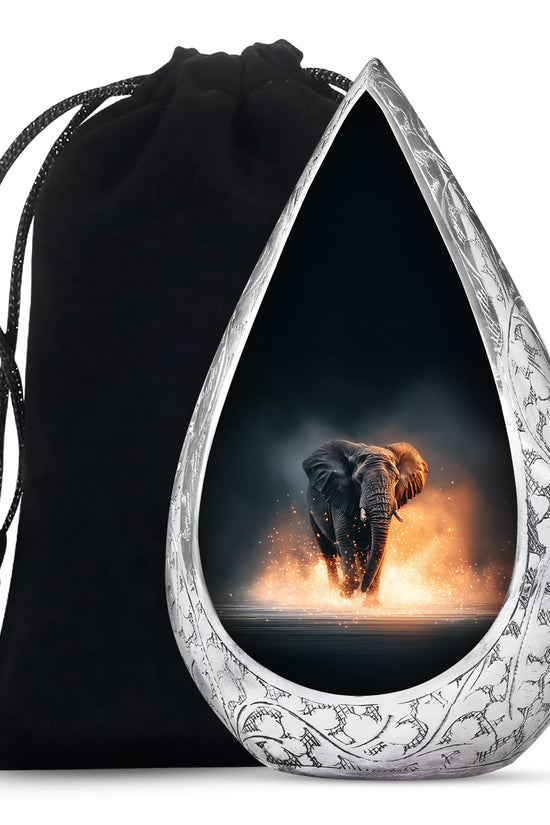 Black Cremation Urn for Ashes - Elephant Funeral Urn For Loved Ones