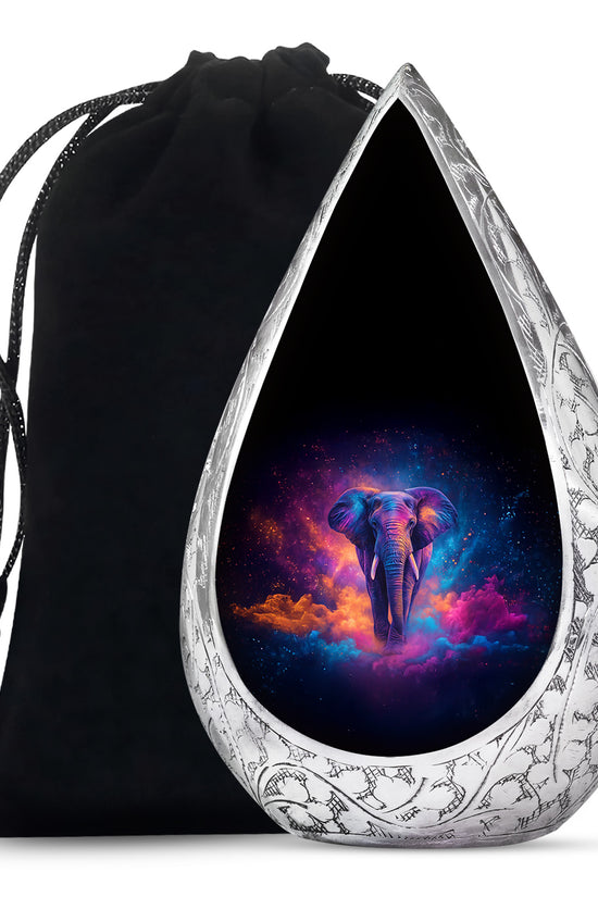 Artistic Elephant Funeral Urn - Unique Black Memorial Urn For Burial