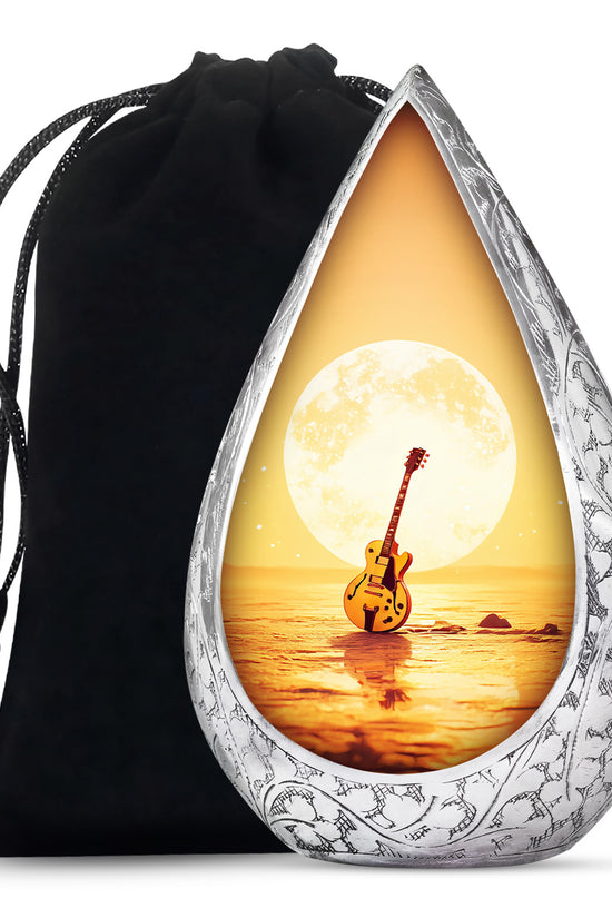 Guitar In Beach Urn - Beautiful Artistic Memorial Urns For Human Ashes