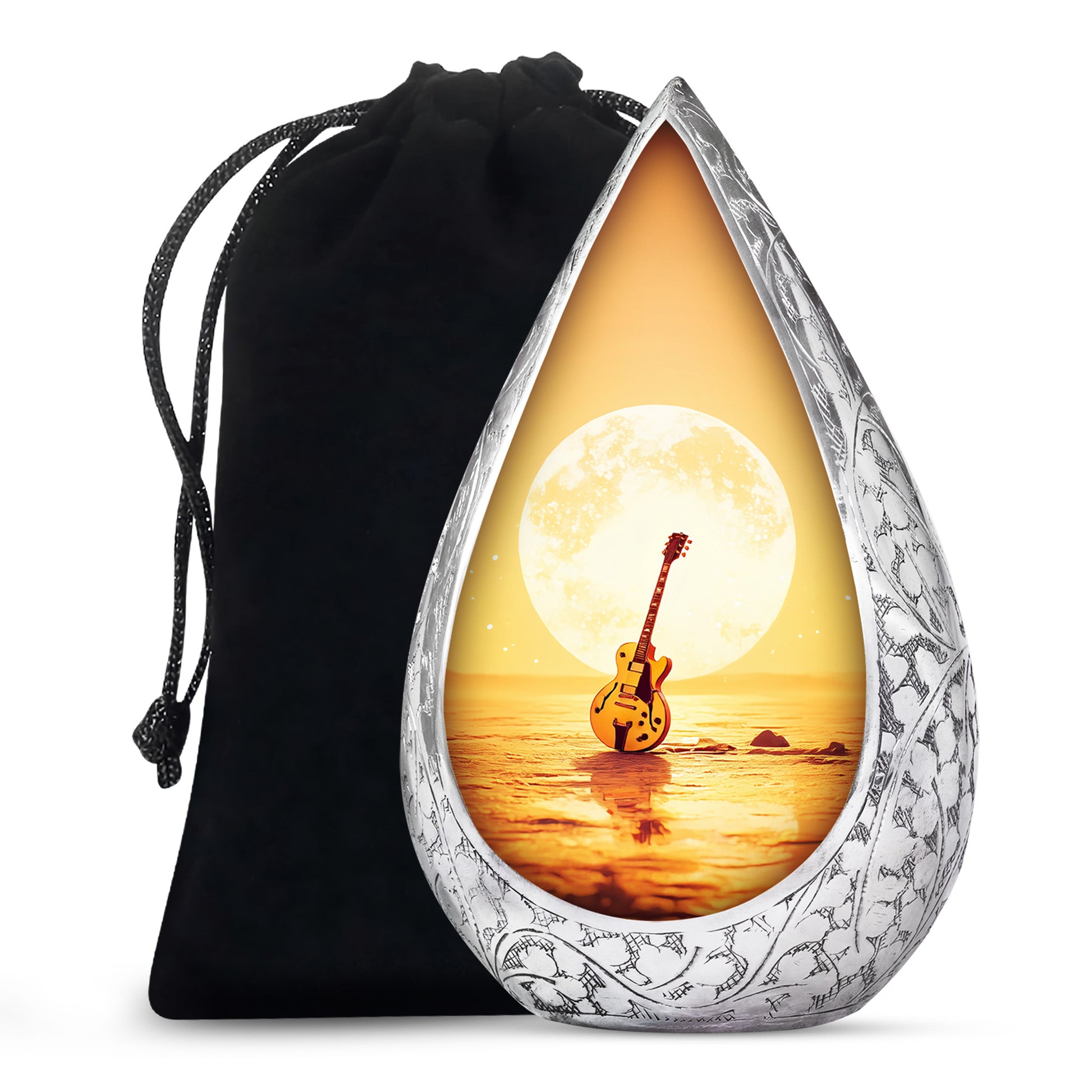 Guitar In Beach Urn - Beautiful Artistic Memorial Urns For Human Ashes