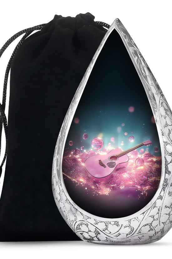 Beautiful Pink Guitar - Unique Large Burial Urns For Women Ashes