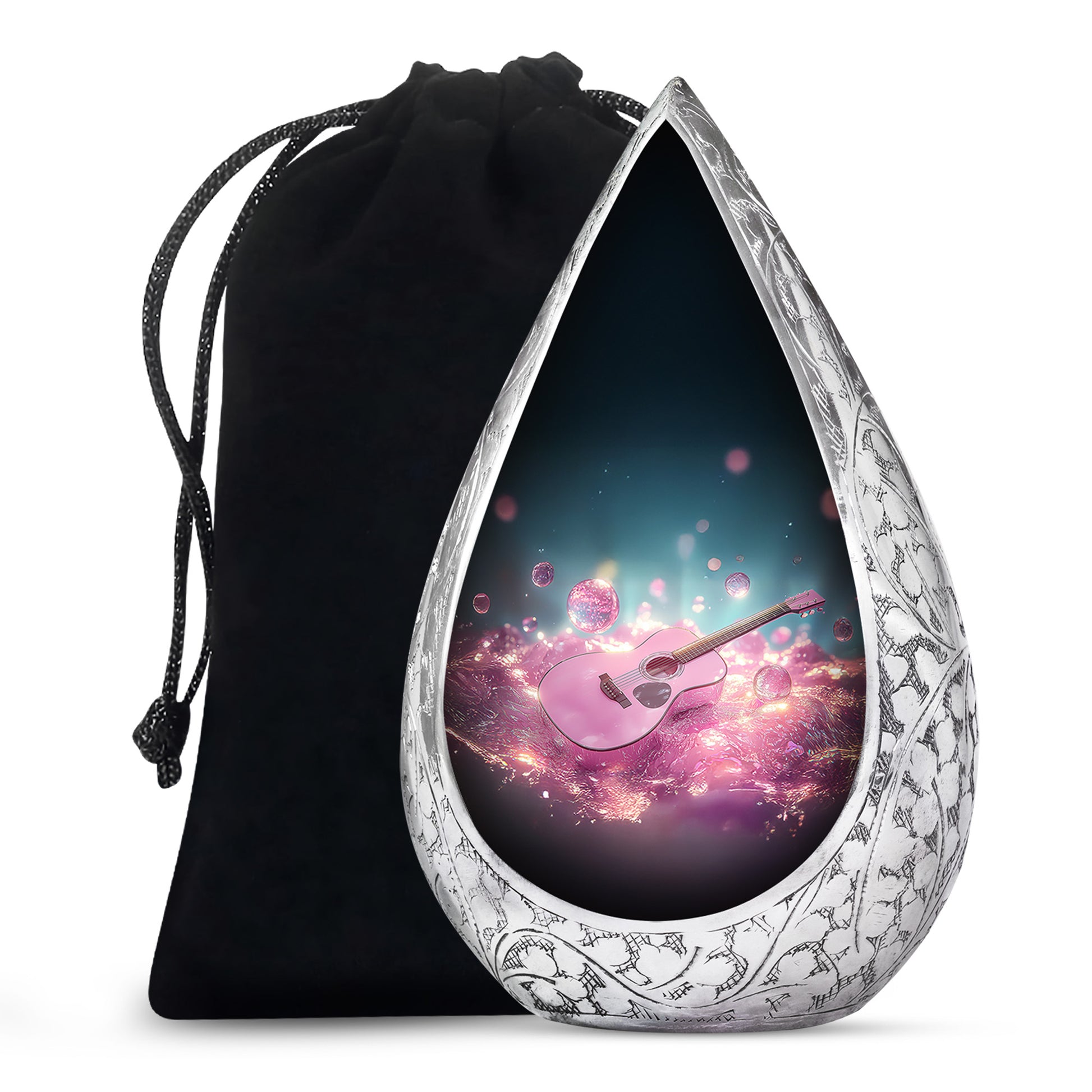 Beautiful Pink Guitar - Unique Large Burial Urns For Women Ashes