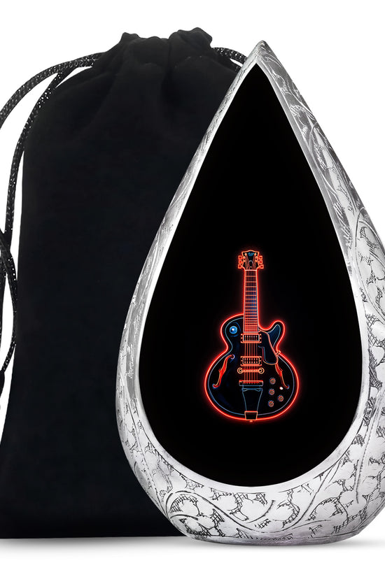 Black Guitar Memorial Urn - Artistic Funeral Urns For Women Ashes