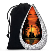 Sunset Black Guitar Urn - Personalized Funeral Urns For Human Ashes