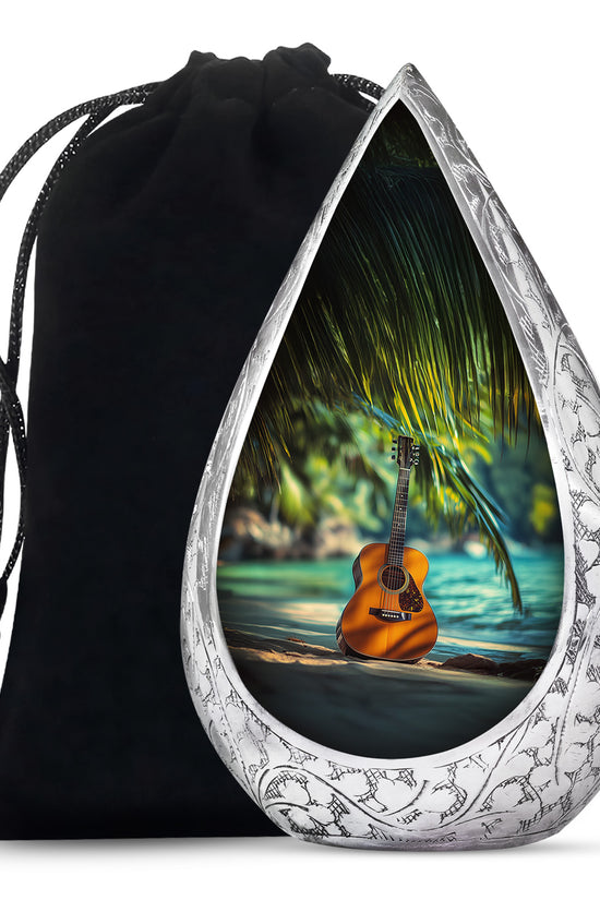 Ocean Guitar Urns -Tropical Cremation Memorial Urn For Loved Ones