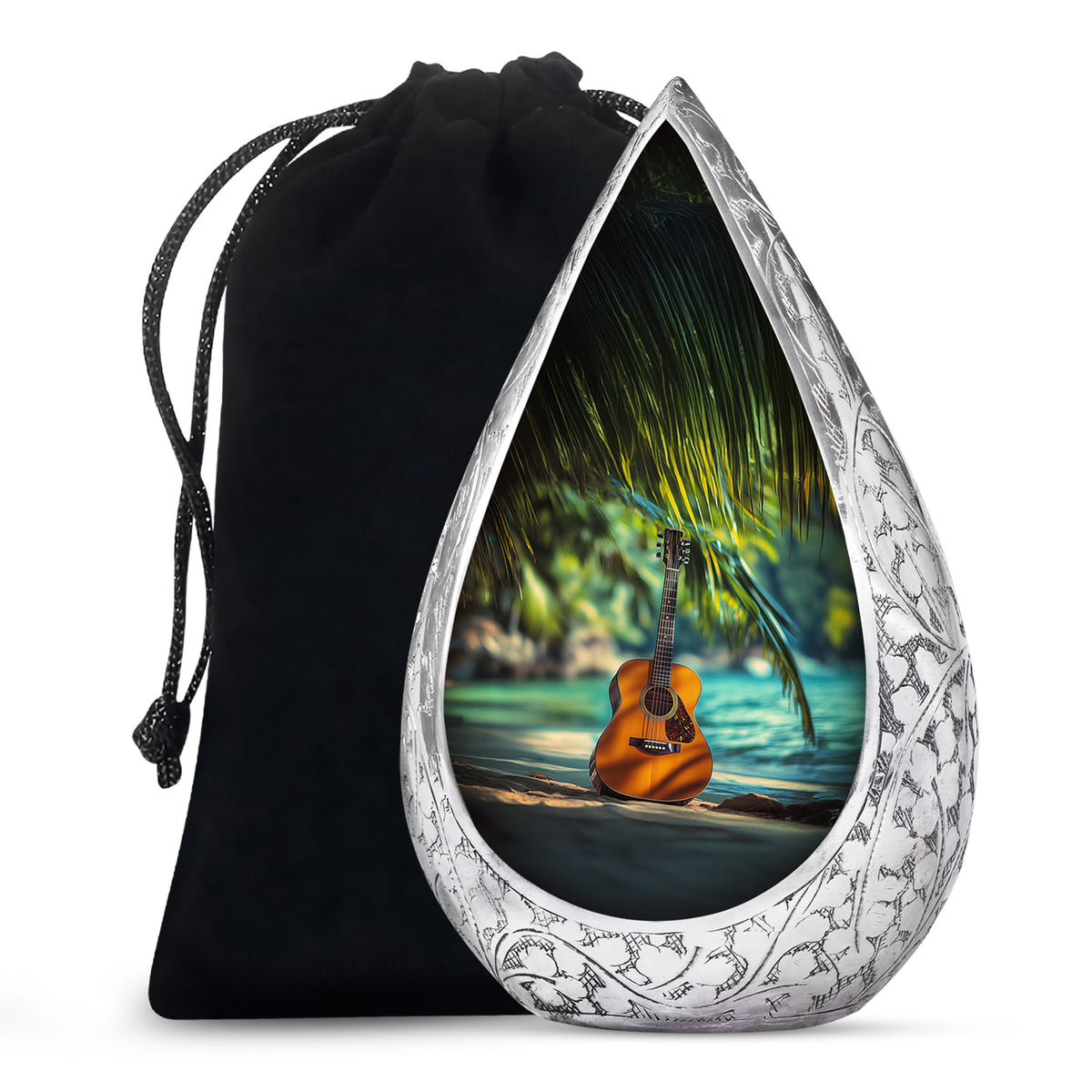 Ocean Guitar Urns -Tropical Cremation Memorial Urn For Loved Ones