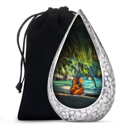 Ocean Guitar Urns -Tropical Cremation Memorial Urn For Loved Ones