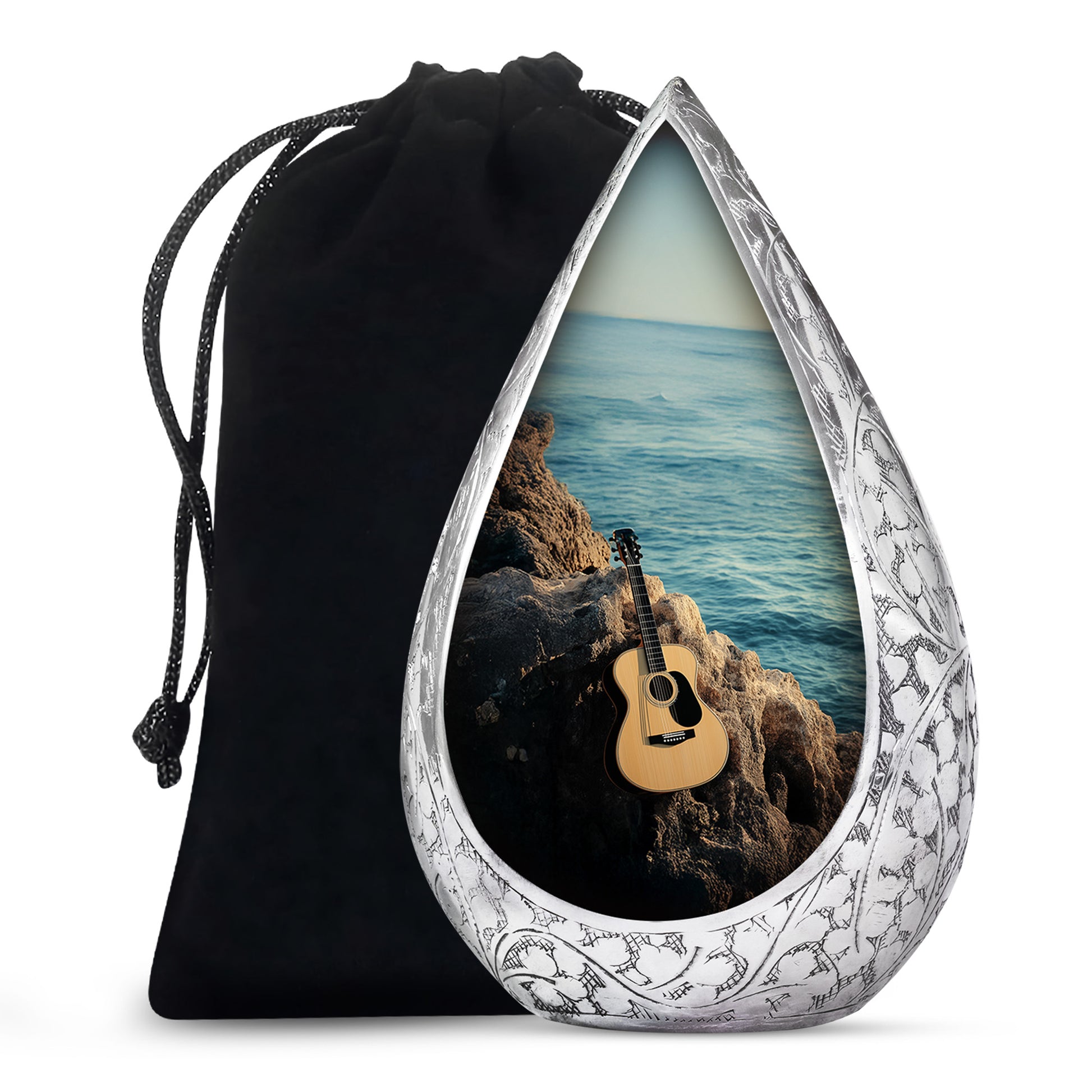 Music Guitar Cremation Urn -Beach Theme Urn For Ashes