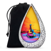 Multicolor Guitar Cremation Urn - Memorial Urn For Ashes