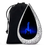 Blue Neon Guitar Cremation Urn - Musical Memorial Urn For Dad Ashes
