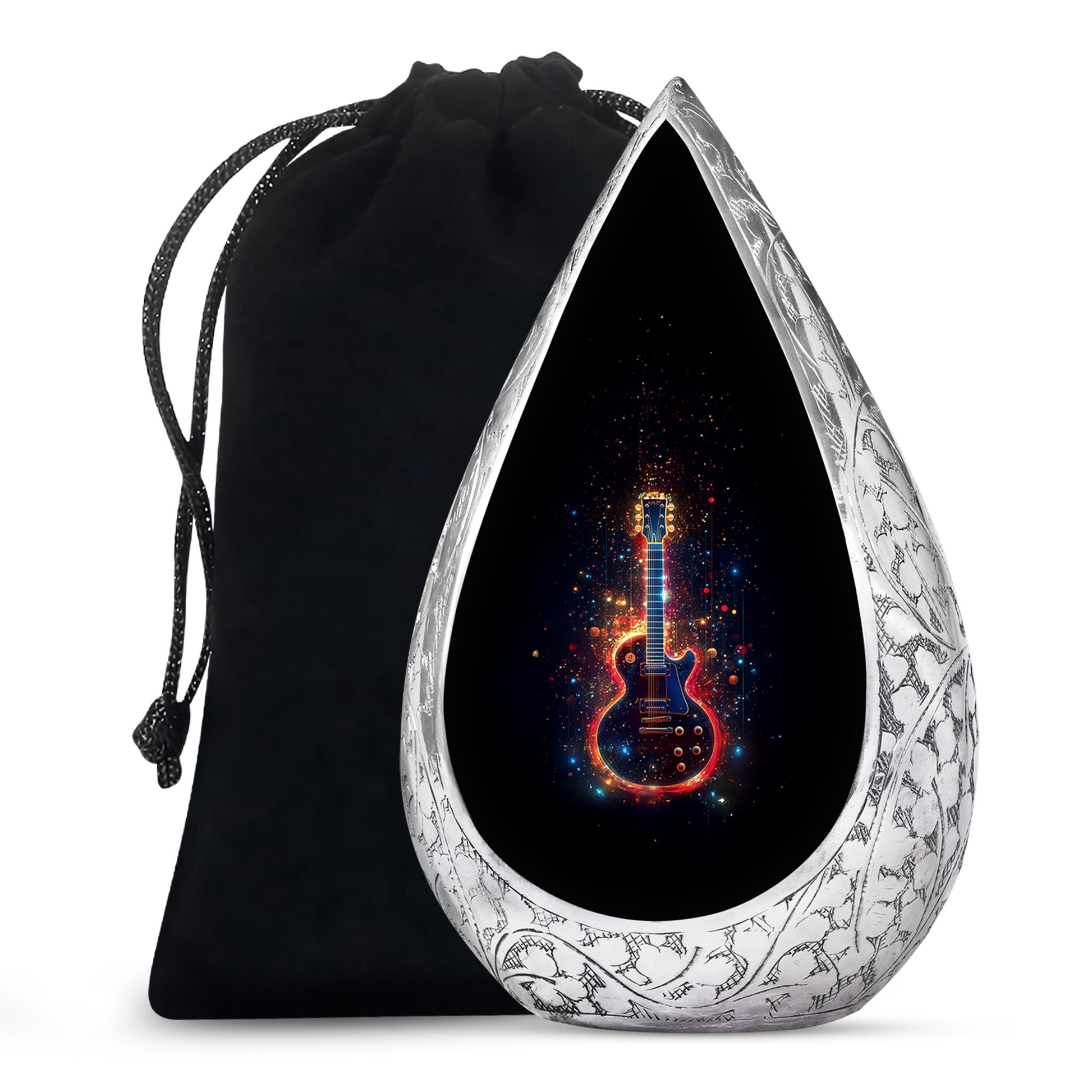 Heavenly Guitar Tribute Urn - Memories Urn For Adults