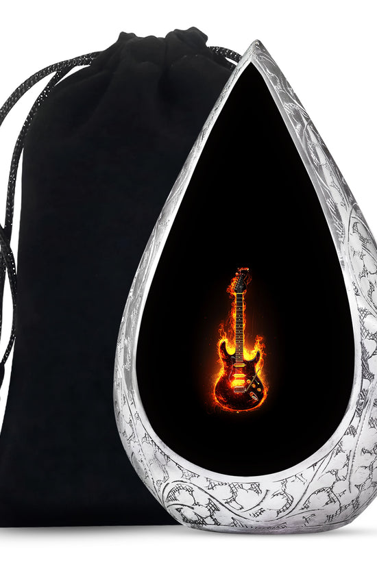 Flame Guitar Cremation Urn - Premium Urn For Human Ashes
