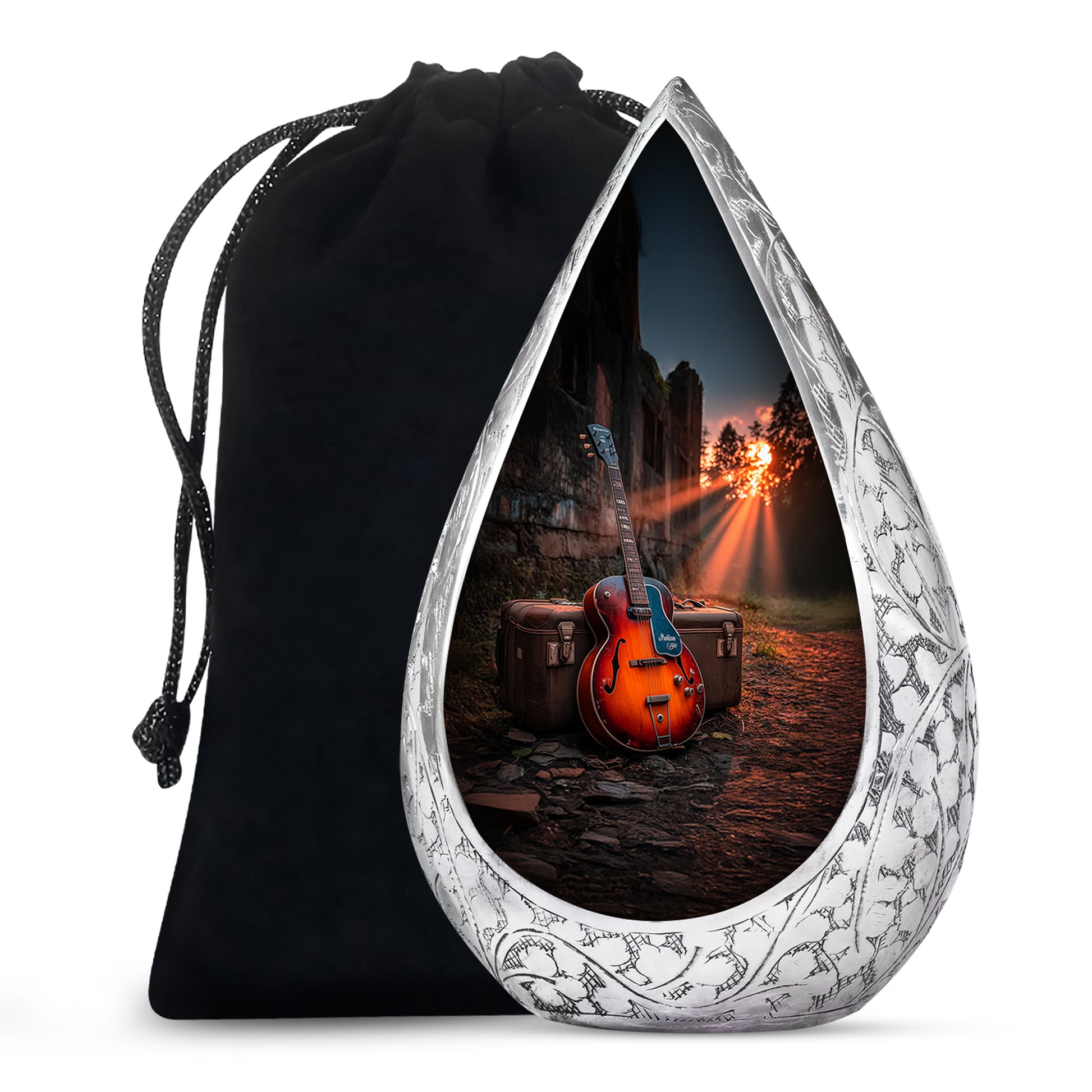 Guitar Memorial Urn - Musical Theme Cremation Urn For Adult Ashes