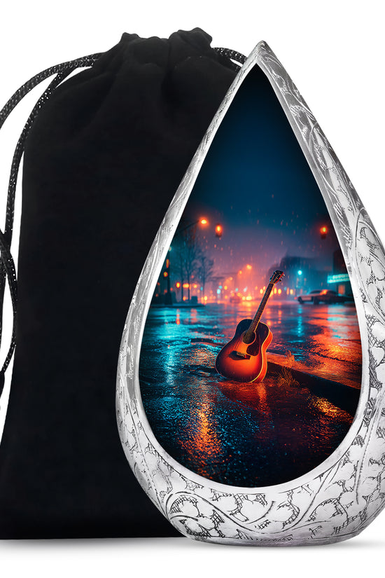 Guitar Cremation Urn - Street Music Theme Memorial Urn For Human Ashes