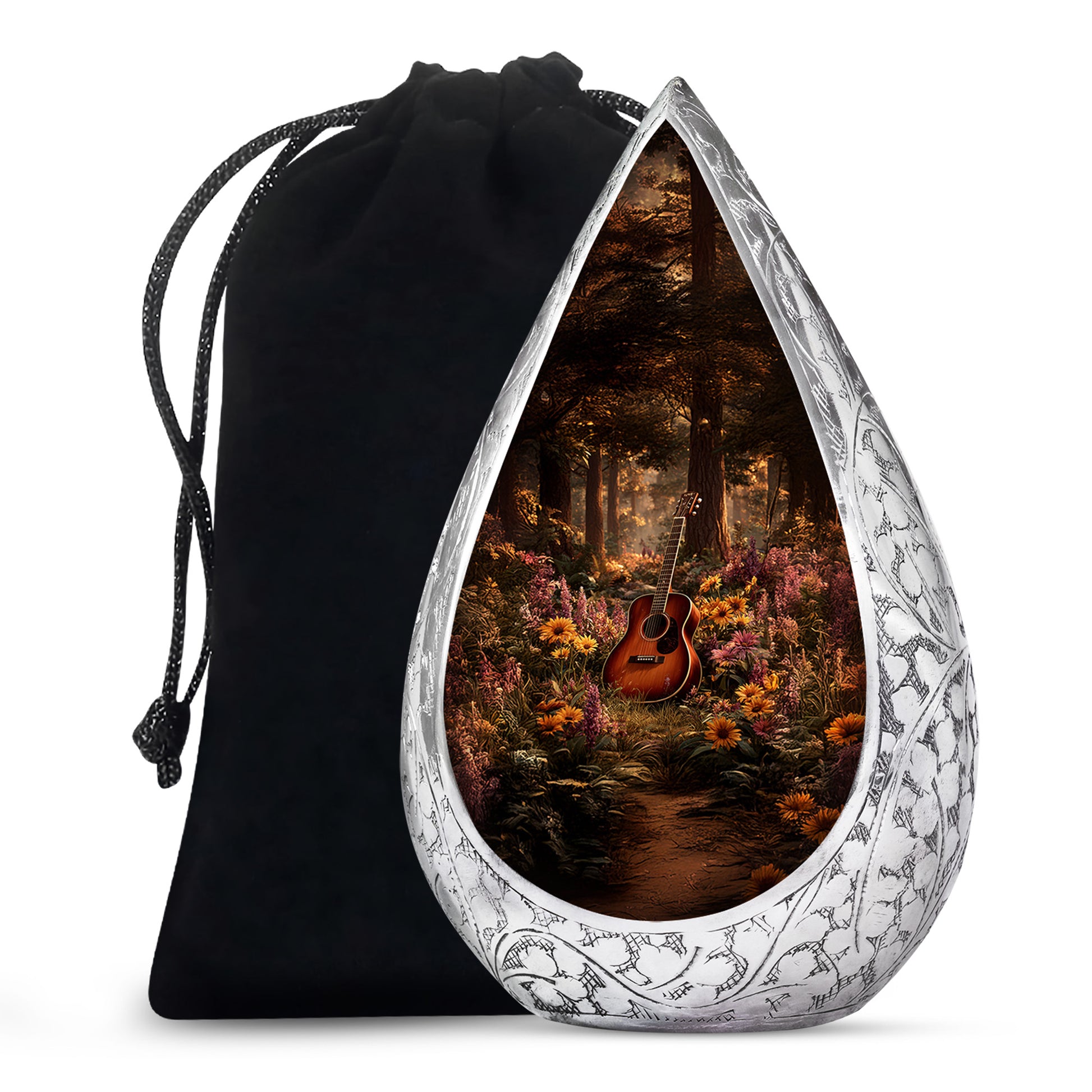 Guitar Theme Funeral Urn - Beautiful Cremation Urn For Loved Ones