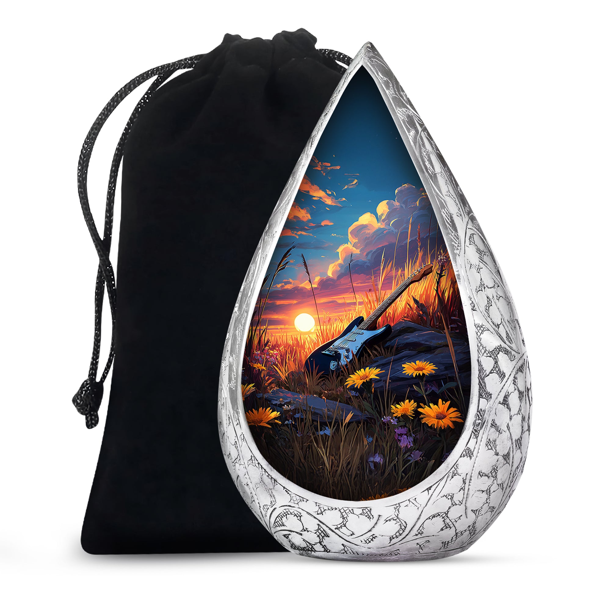 Peaceful Guitar Cremation Urn - Musical Tribute Urn For Loved Ones