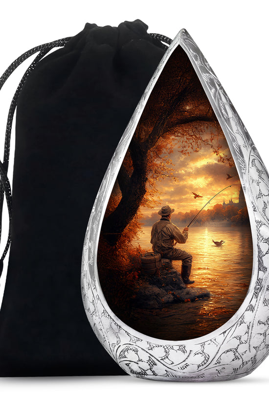 Father Cremation Urn - Fishing Themed Burial Urns For Father Ashes