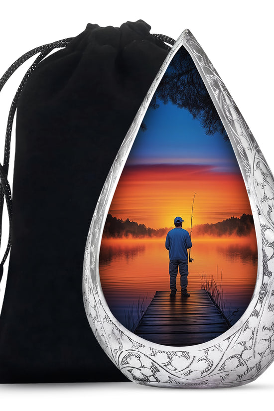 Sunset Fishing Memorial Urn - Beautiful Sunset Memorial Urn For Adult Male