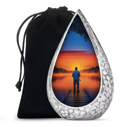 Sunset Fishing Memorial Urn - Beautiful Sunset Memorial Urn For Adult Male