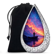 Night Sky Fishing Memorial Urn - Peaceful Lake Cremation Urn For Adult Ashes