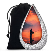 Peaceful Fishing Cremation Urn - Sunset Lake Memorial Urn For Human Ashes