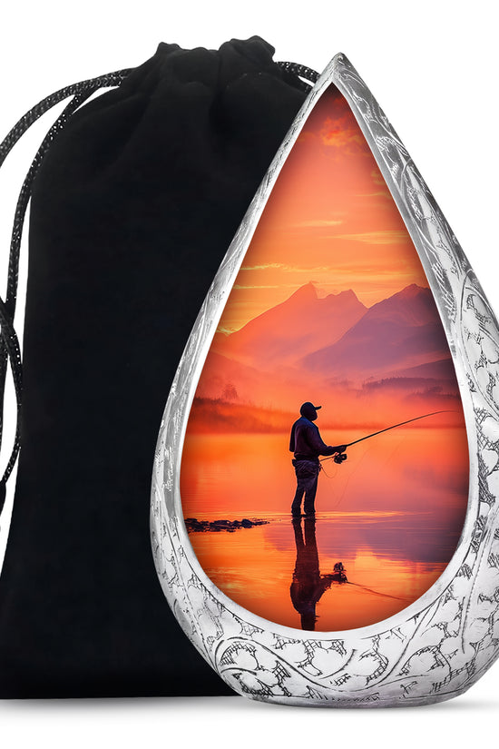 Lake Fishung Memorial Urn - Mountain Funeral Urn For Adult Ashes