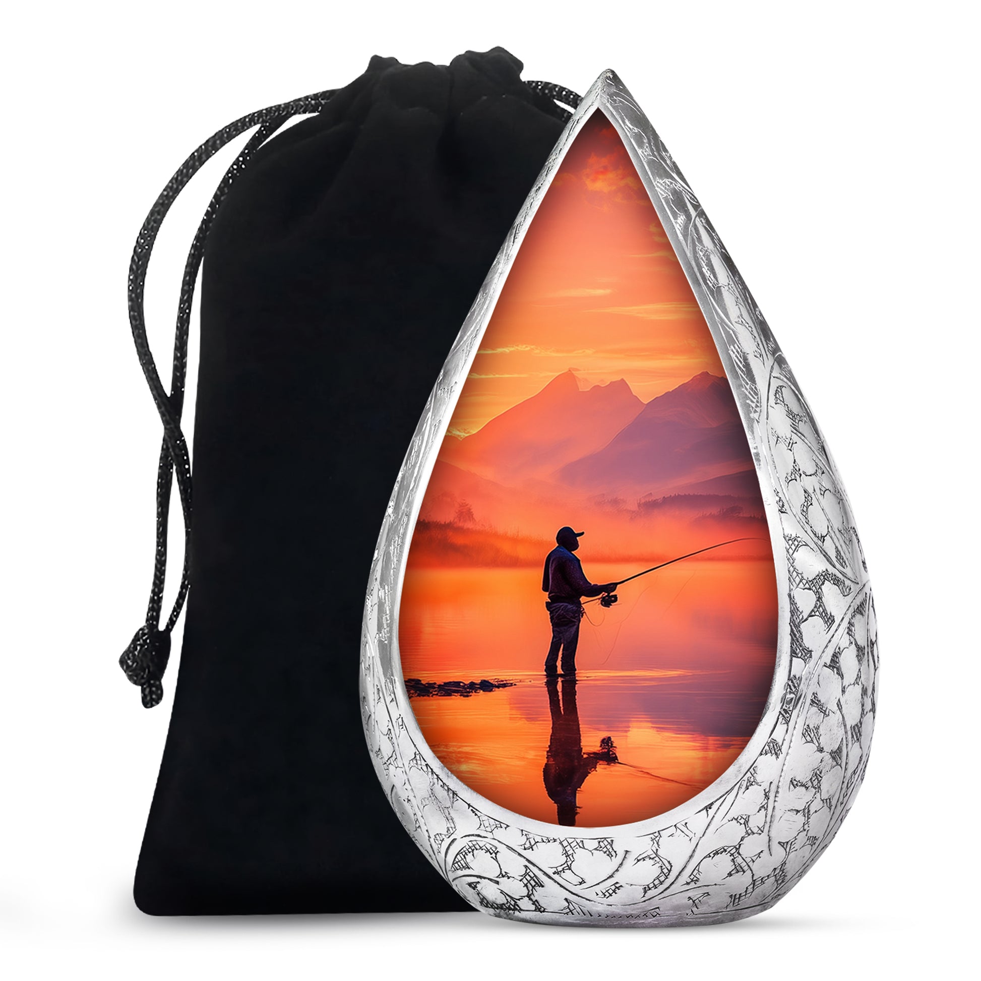 Lake Fishung Memorial Urn - Mountain Funeral Urn For Adult Ashes