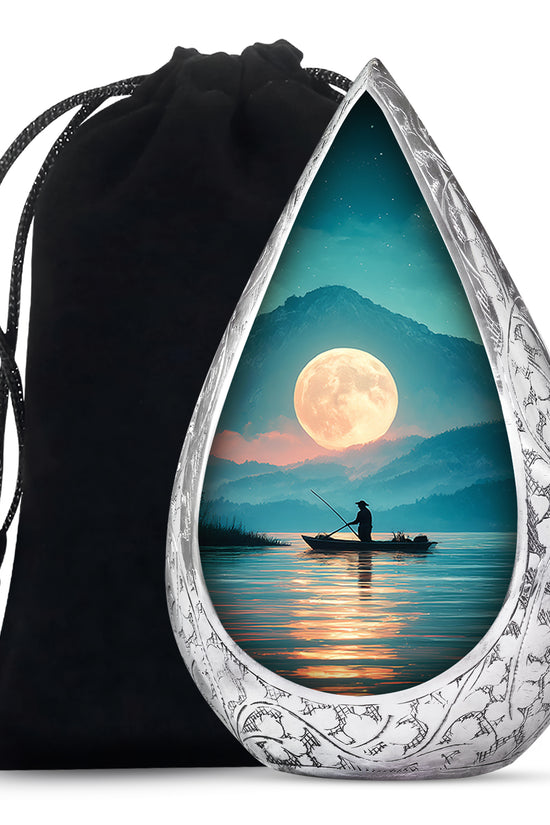 Moon Fishing Cremation Urn - Night Sky Cremation Urn For Burial