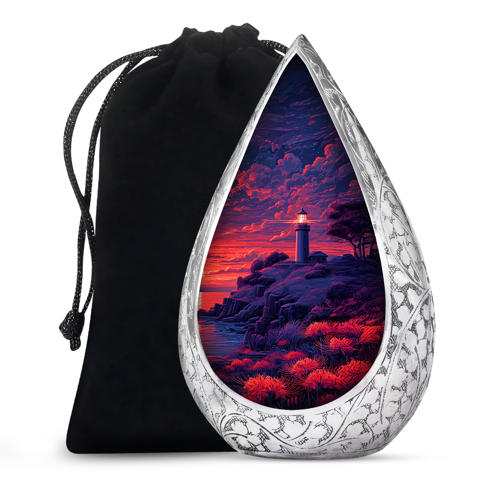 Beautiful Sunset Lighthouse Urn - Decorative Urns For Human Ashes