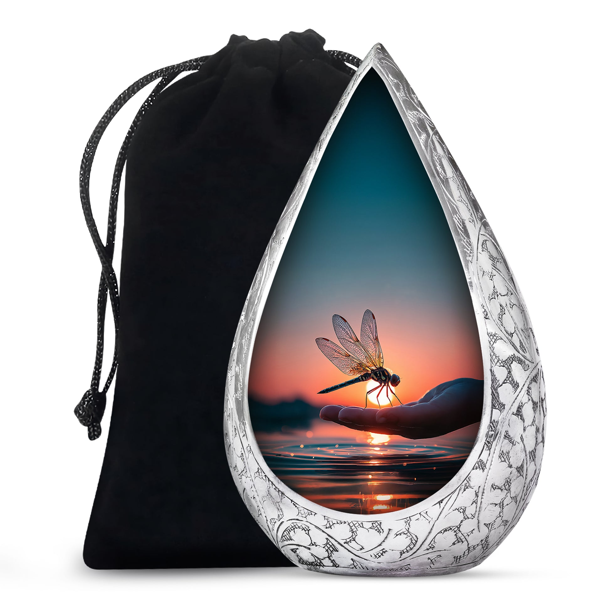 Nature Dragonfly Memorial Urn – Sunset Cremation Urn For Adult Ashes