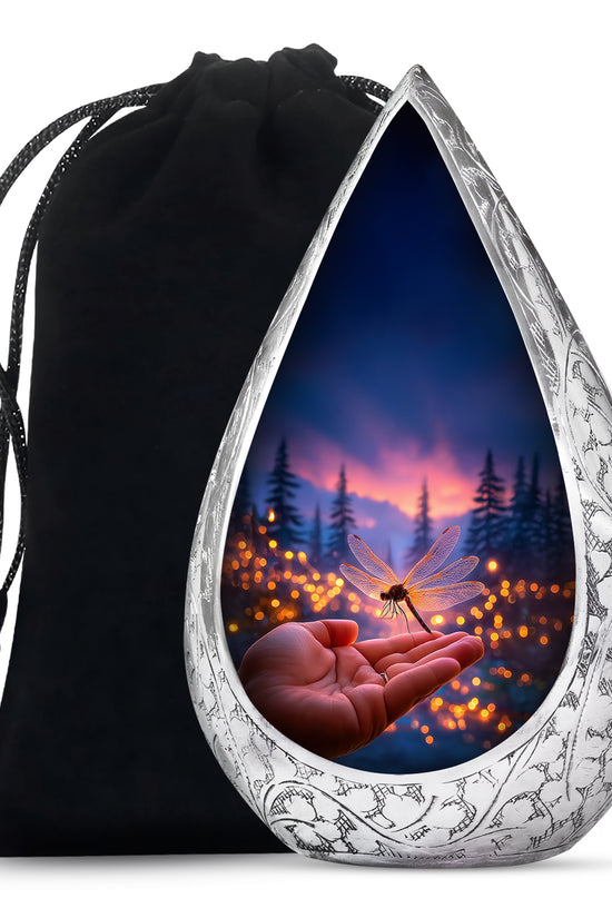Dragonfly Forest Memorial Urn - Sunset Cremation Urn For Loved Ones