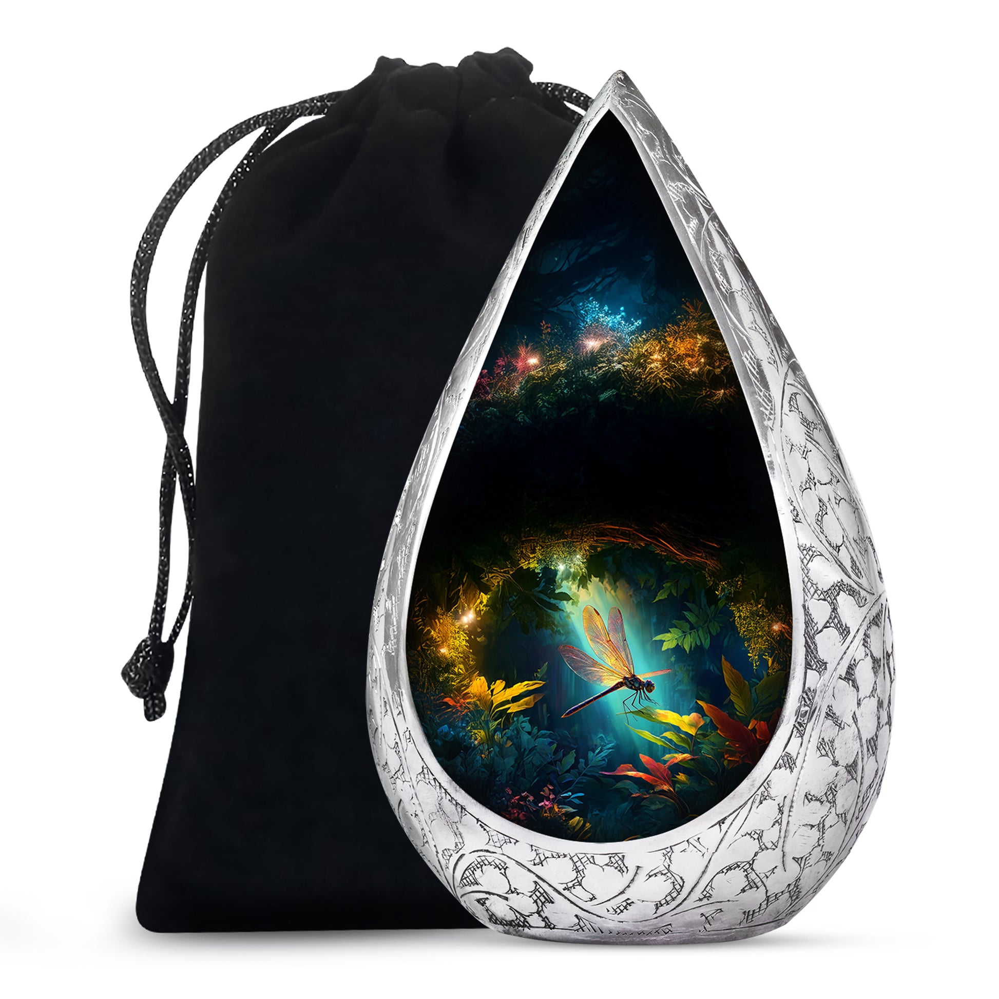 Unique Dragonfly Cremation Urn - Forest Funeral Urn For Male & Female