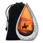 Cowboy Burial Urns For Ashes - Orange Memorial Urns For Pet Ashes