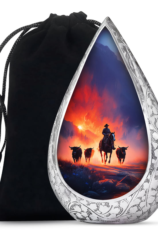 Cowboy Cremation Urns For Ashes - Sunset Memorial Urns For Pet Ashes