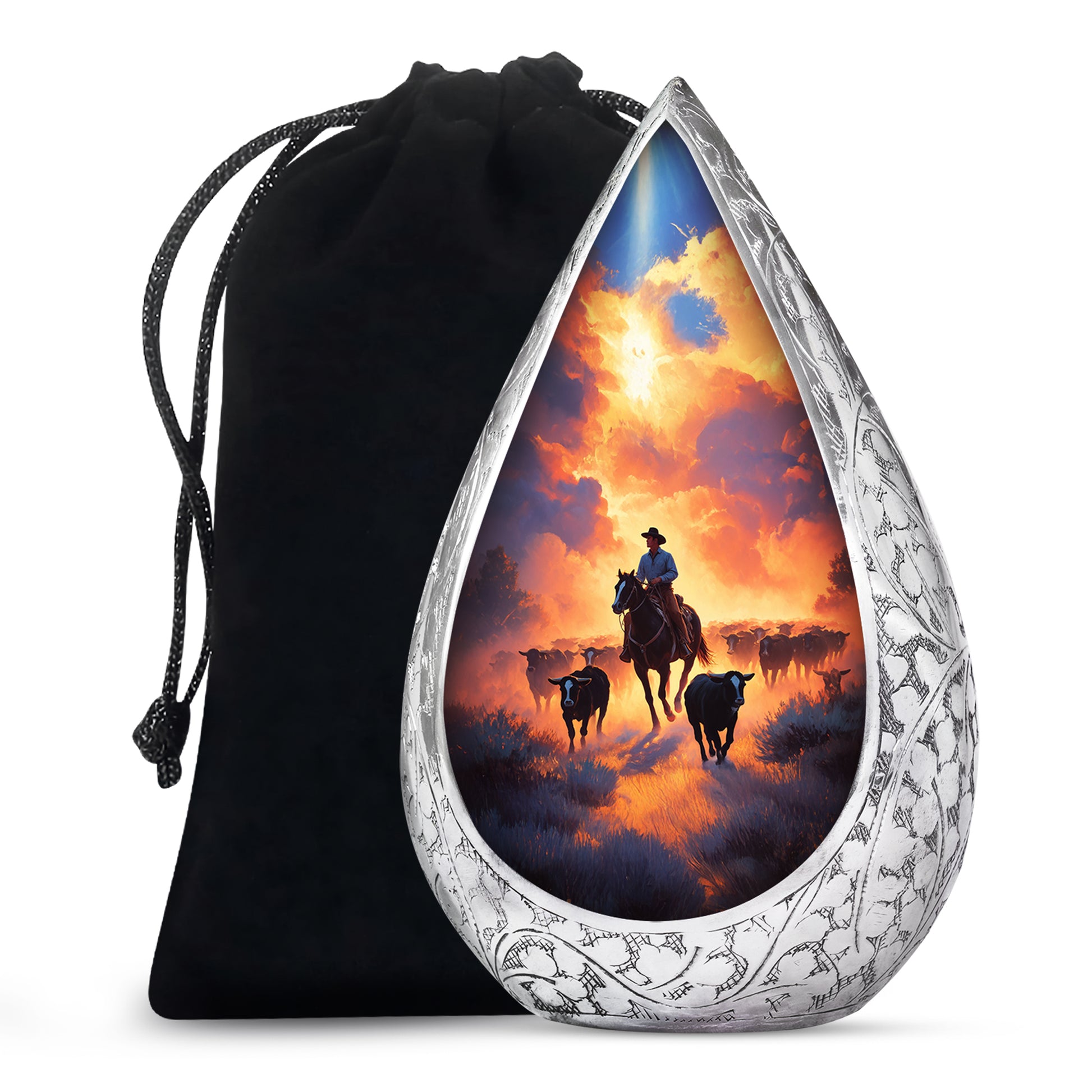 Cowboy Burial Urns For Ashes - Memorial Buria Urns For Pet Ashes