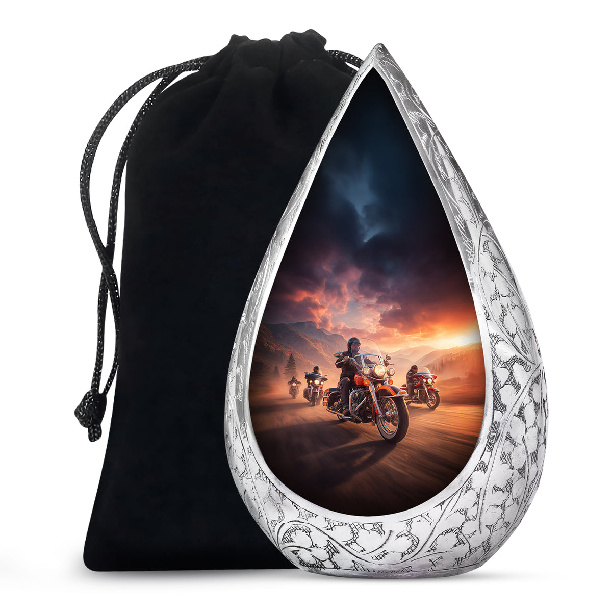 Motorcycle Riders Cremation Urn - Biker Memorial Urn For Loved Ones