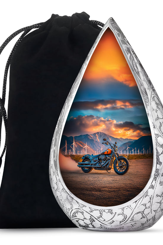 Motorcycle Funeral Urn For Men - Mountain Cremation Urn For Adult Ashes
