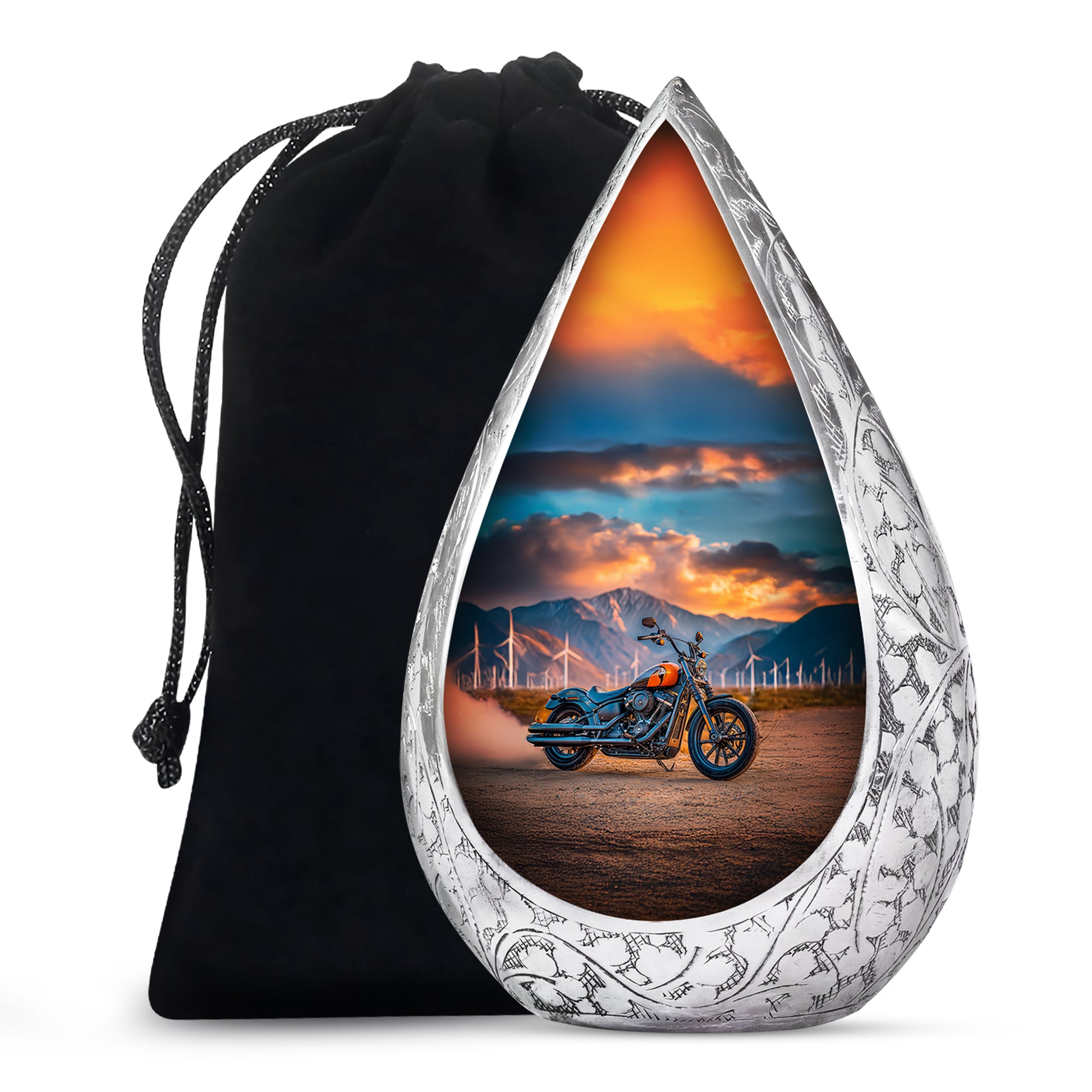 Motorcycle Funeral Urn For Men - Mountain Cremation Urn For Adult Ashes