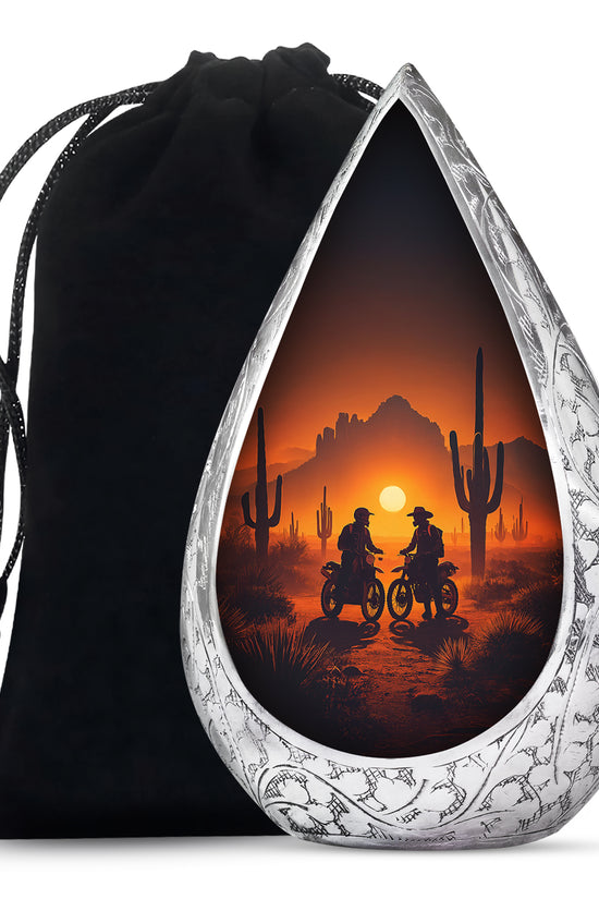 Desert Riders Memorial Urn - Beautiful Sunset Cremation For Human Ashes
