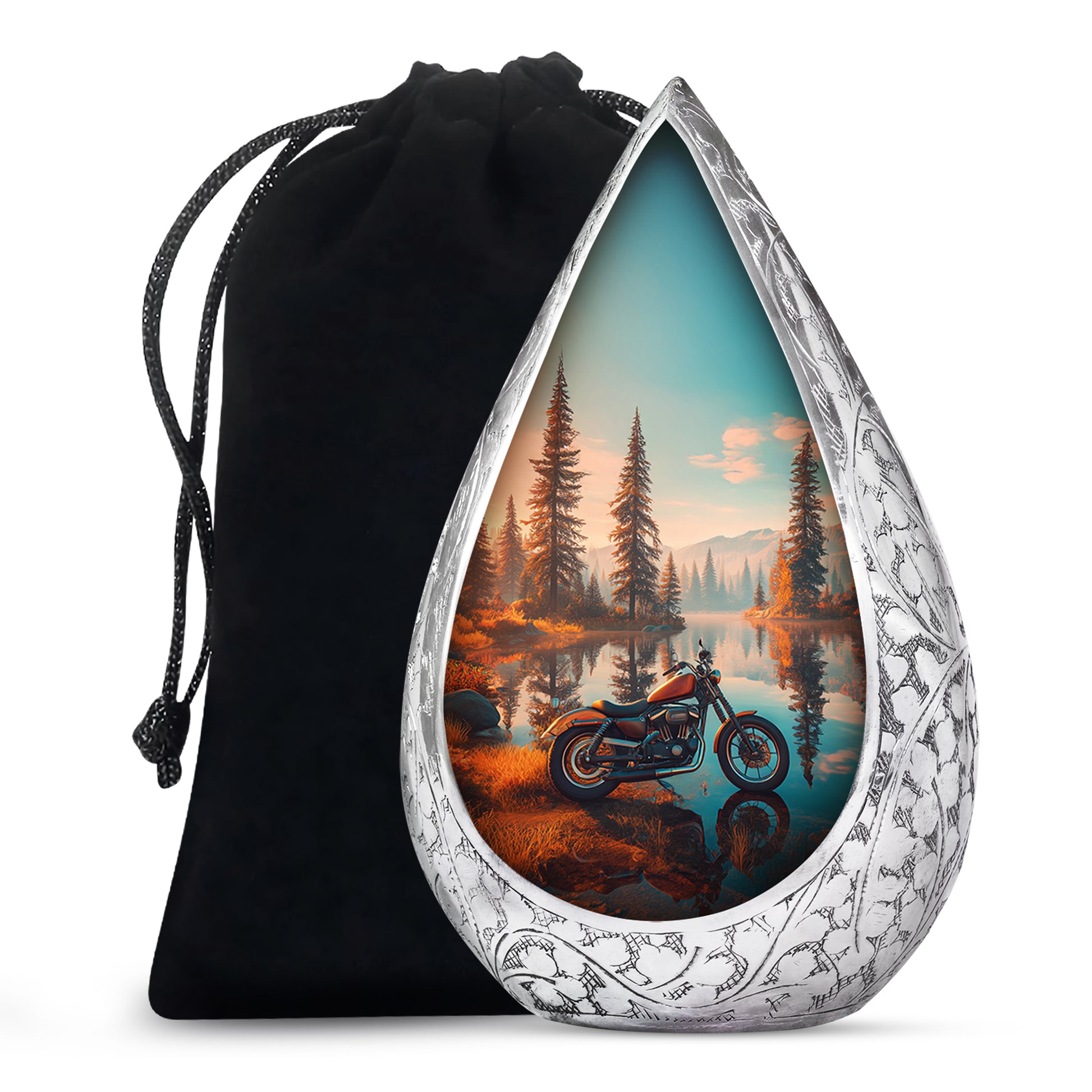 Scenic Forest Lake Cremation Urn - Memorial Urn For Loved Ones