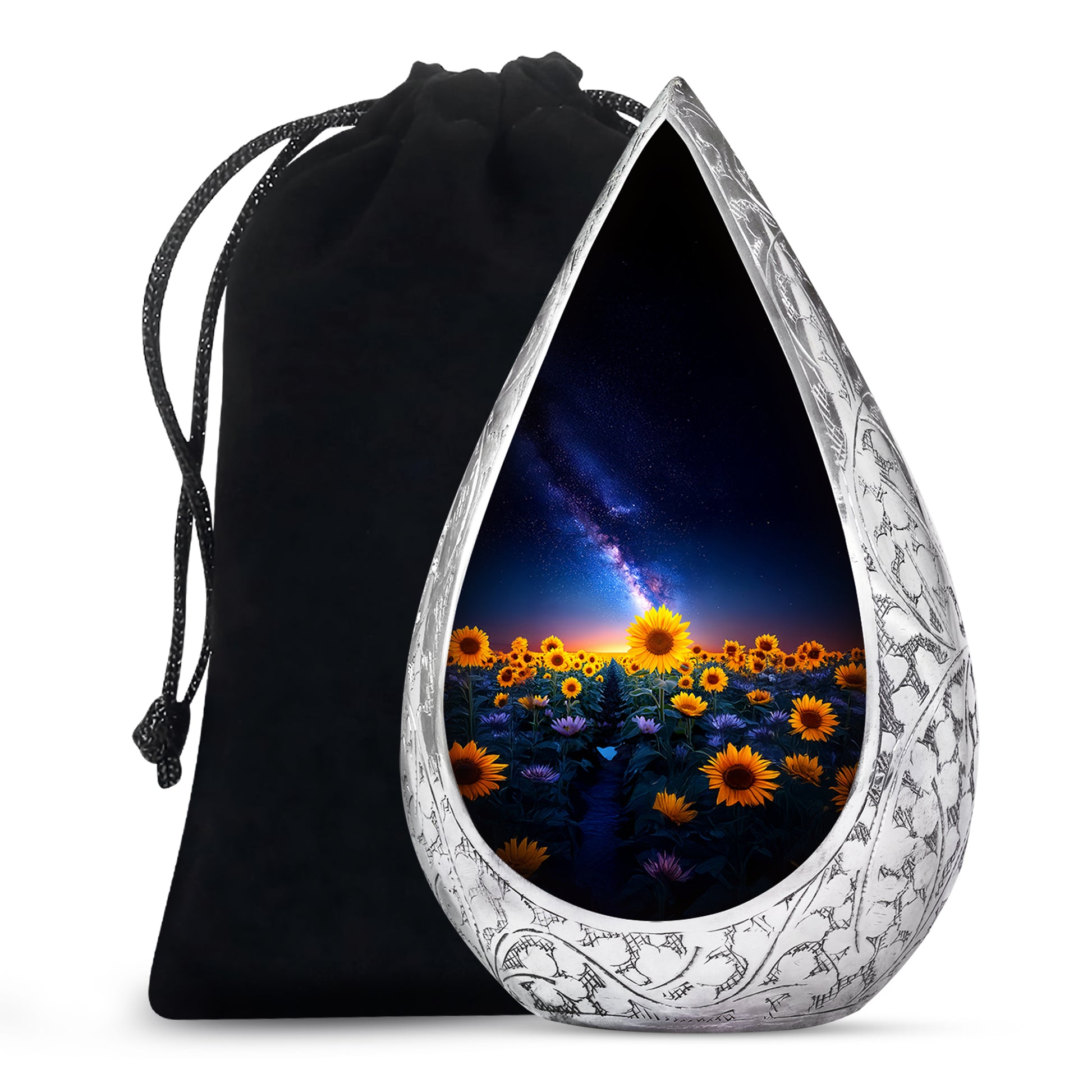 Sunflower Cremation Urn - Night Sky Beautiful Urn For Human Ashes