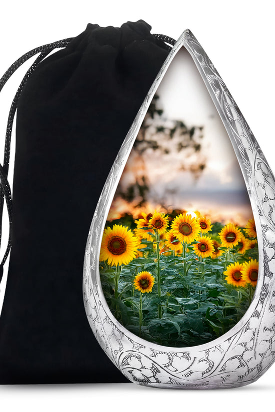 Golden Light Sunflower Urn - Memorial Urn For Loved Ones