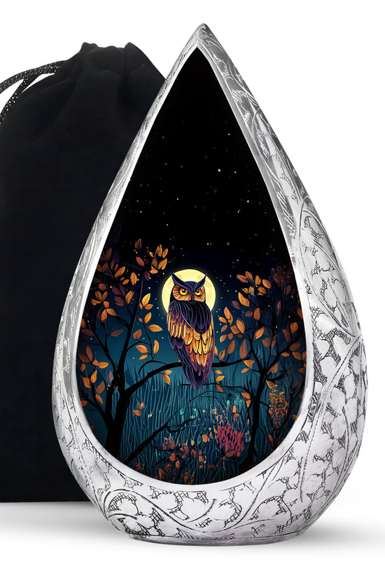 Moonlight Owl Cremation Urn - Artistic Memorial Urn for Loved Ones