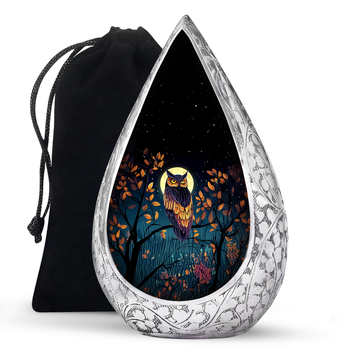 Moonlight Owl Cremation Urn - Artistic Memorial Urn for Loved Ones
