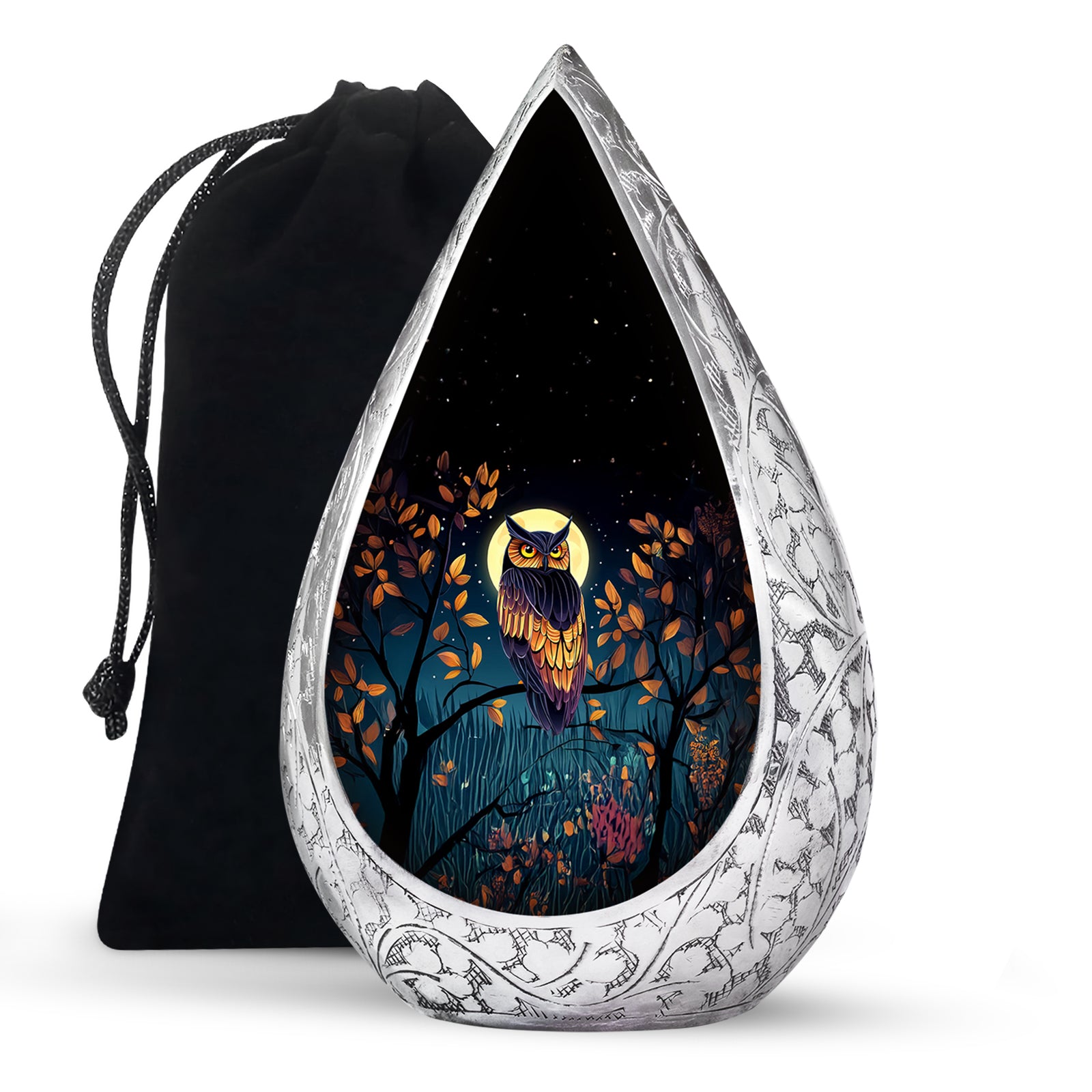 Moonlight Owl Cremation Urn - Artistic Memorial Urn for Loved Ones