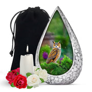Owl Funeral Urn For Ashes - Green Nature Cremation Urn