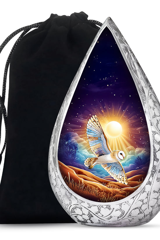 Artistic Owl Cremation Urn - Sunset Memorial Urn For Burial