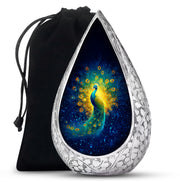 Peacock Cremation Urn - Galaxy Theme Funeral Urn For Adult Ashes